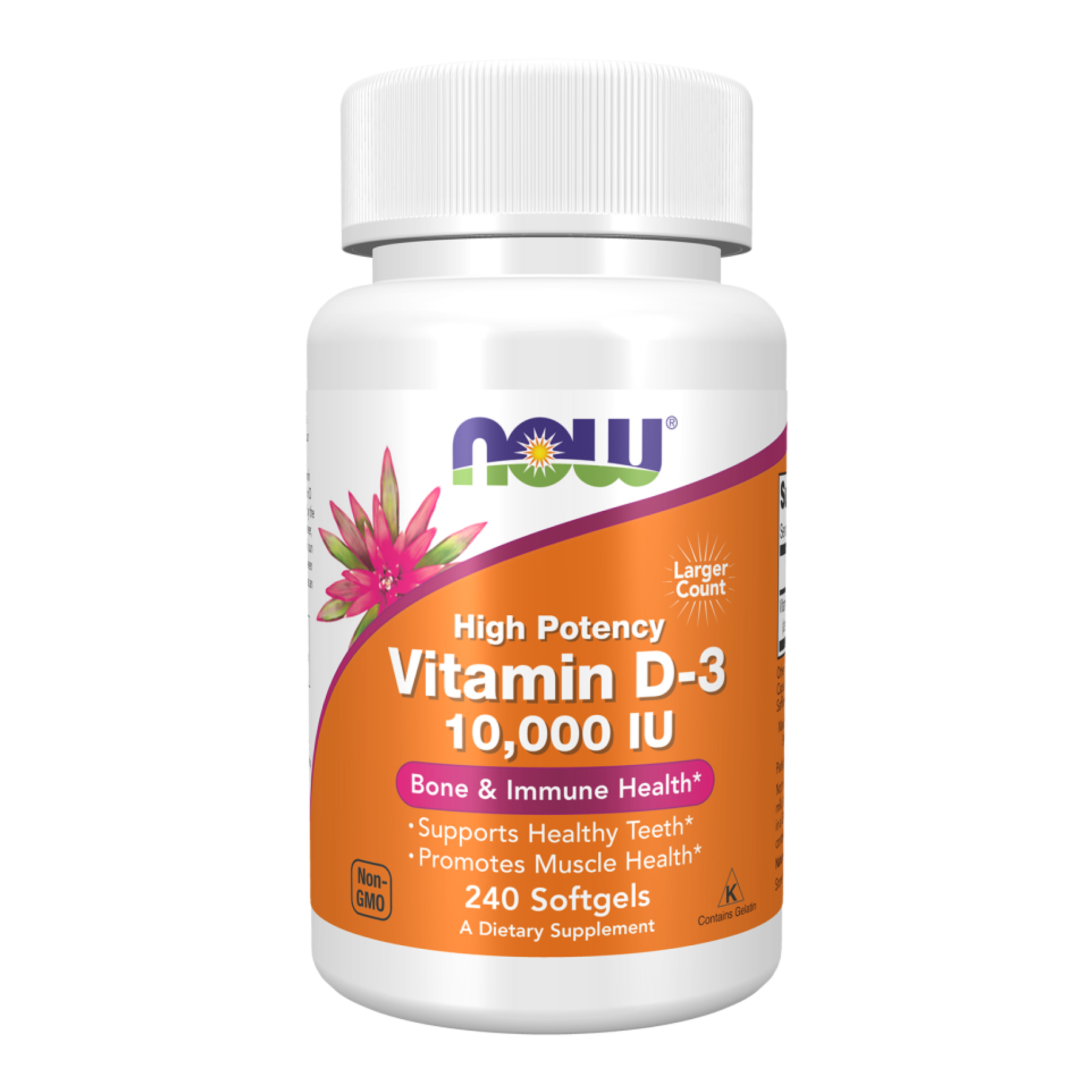 NOW Vitamin D-3 250 mcg (10,000 IU) (240 softgels)
