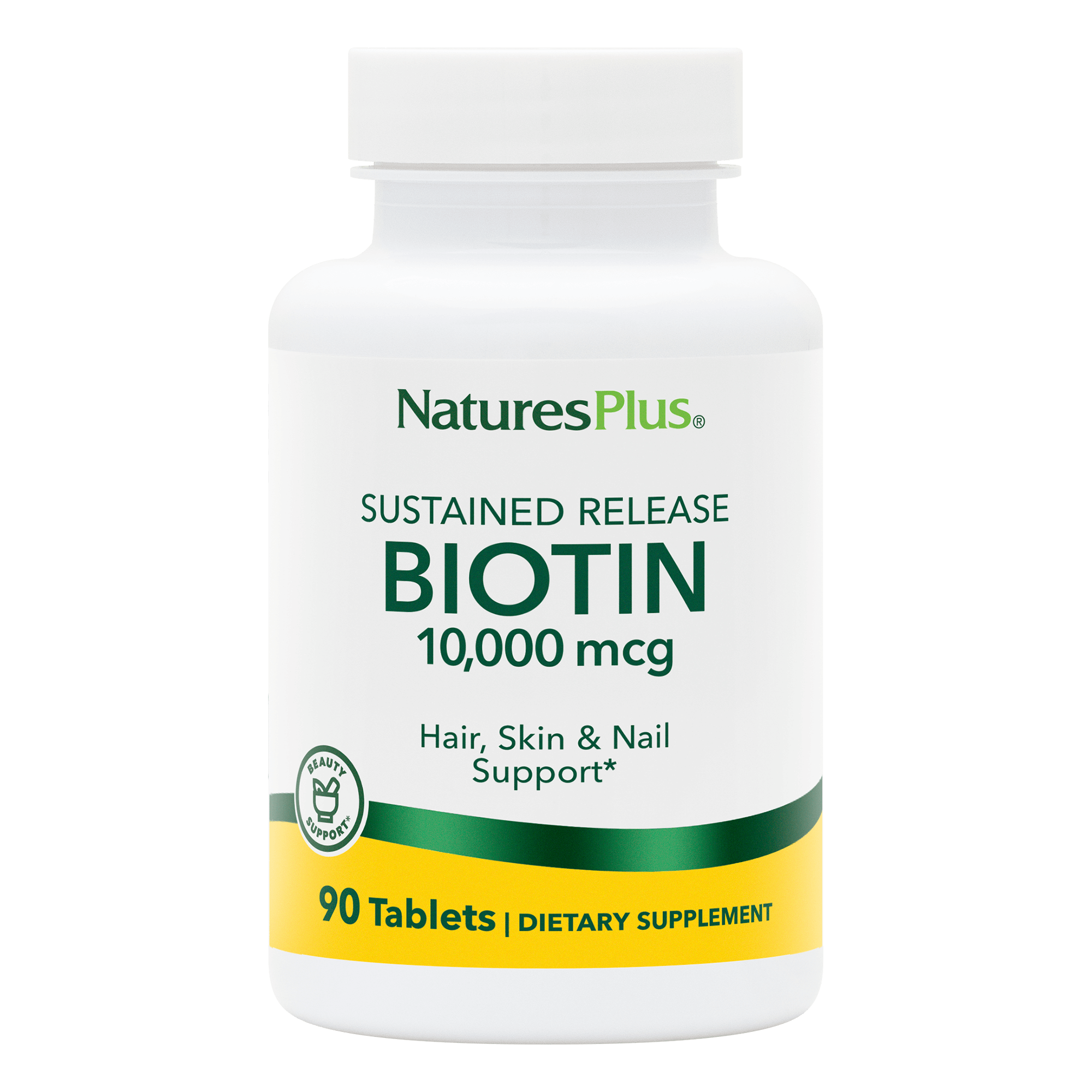 Біотин з уповільненим вивільненням, Natures Plus Biotin Sustained Release, 10000 мкг, 90 таблеток