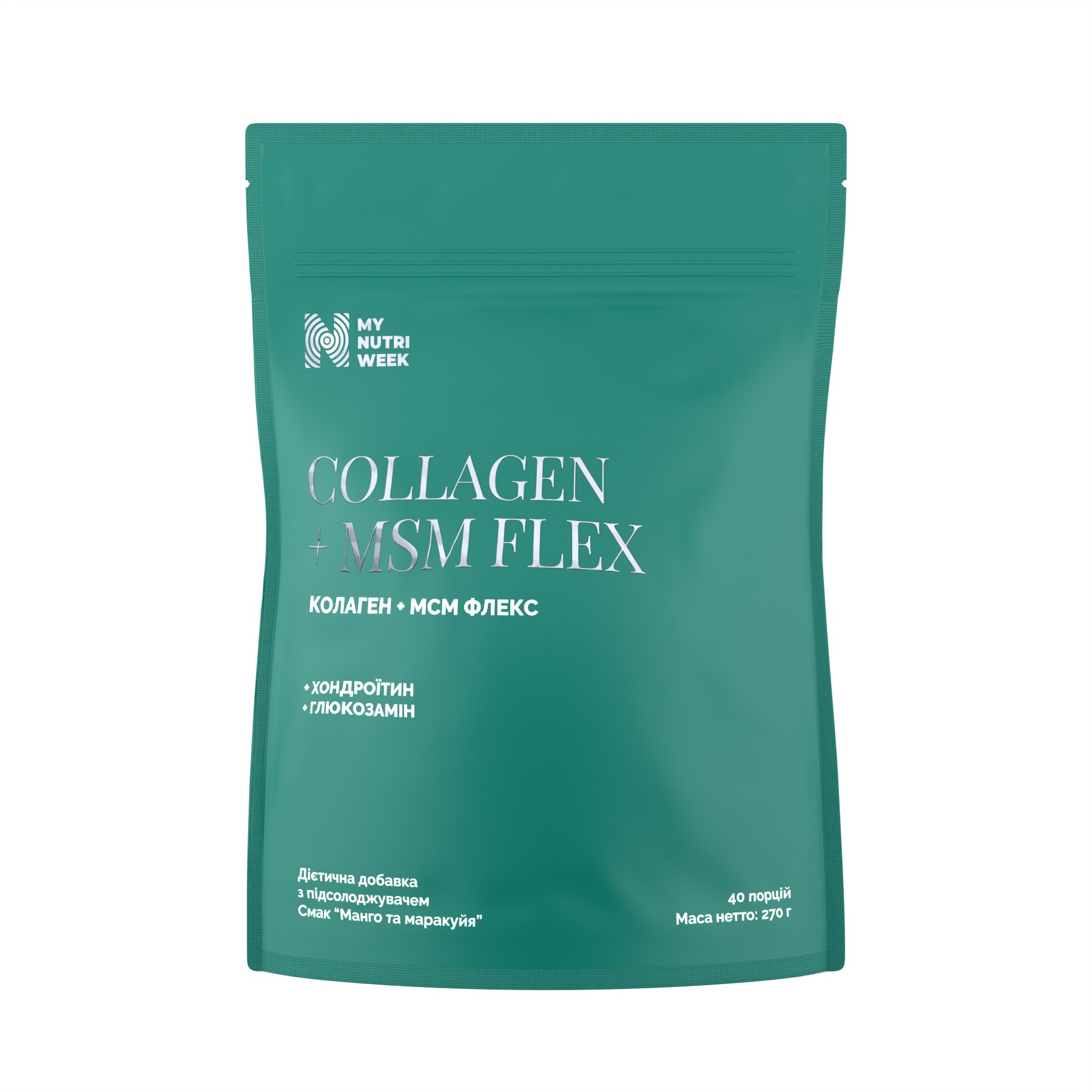 Колаген та МСМ, My Nutri Week Collagen + MSM Flex, 270 г (манго та маракуйя)
