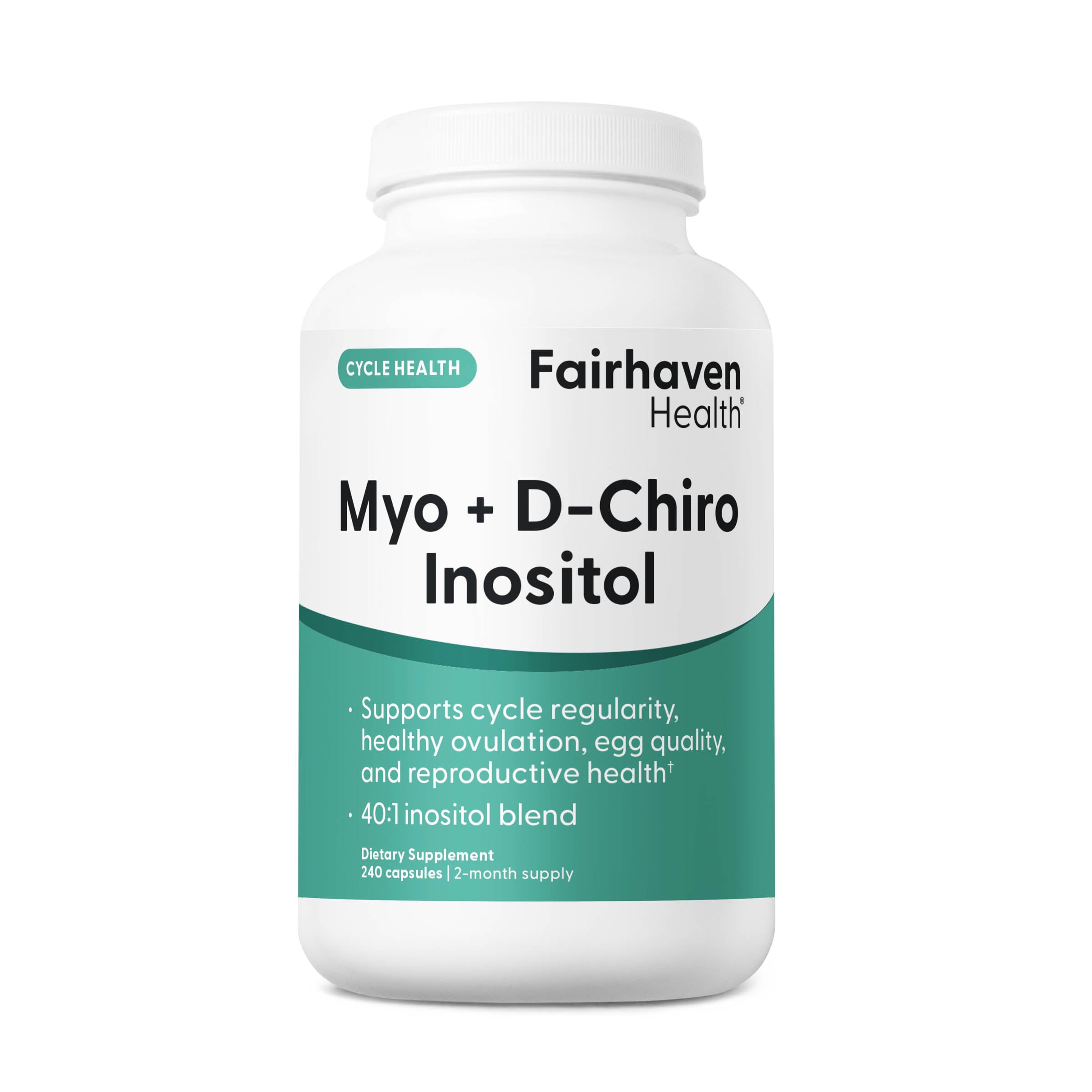 Інозитол (міо- та D-хіро), Fairhaven Health Myo + D-Chiro Inositol, 240 капсул
