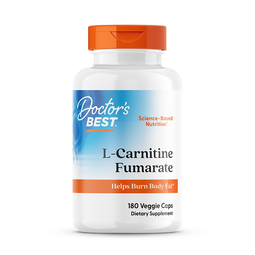 L-карнітин фумарат, Doctor's Best L-Carnitine Fumarate, 500 мг, 180 вегетаріанських капсул