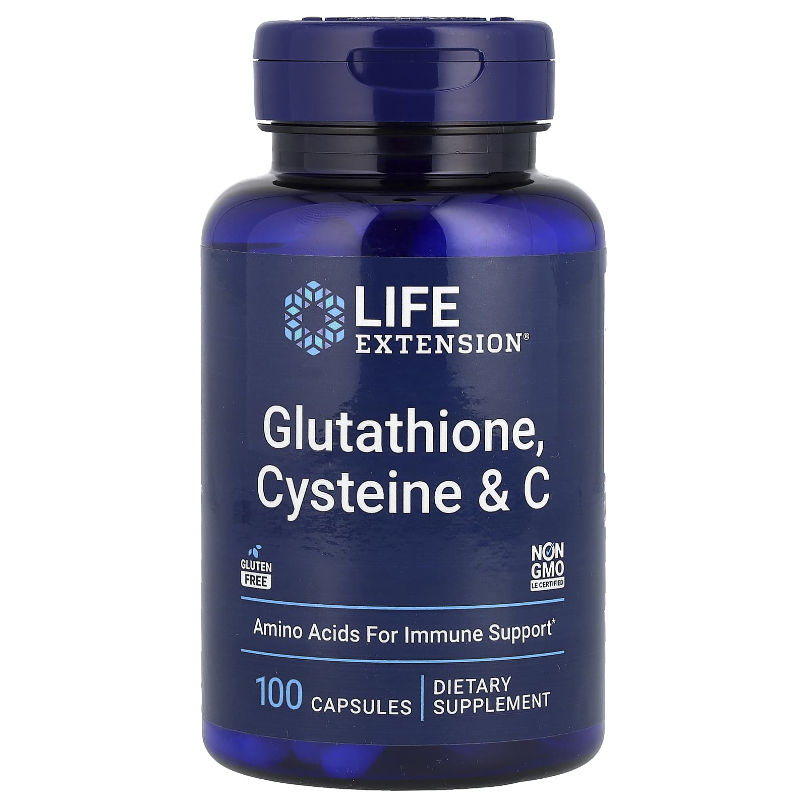 Глутатіон, цистеїн та вітамін С, Life Extension Glutathione, Cysteine & C, 100 капсул