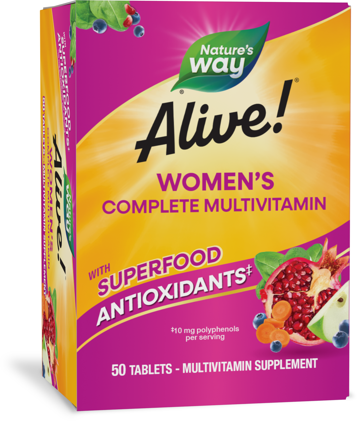 Мультивітаміни для жінок, Nature's Way Alive! Women's Energy Complete Multivitamin, 50 таблеток