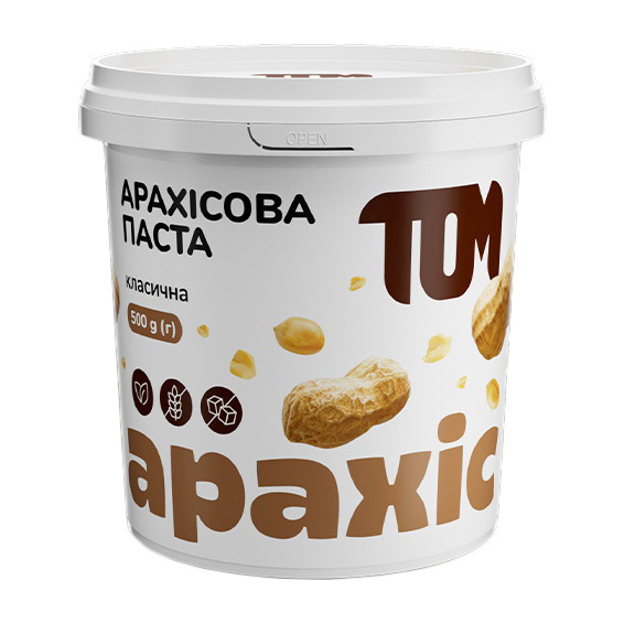 Арахісова паста, TOM peanut butter Арахісова Паста, 500 г (Класичний)