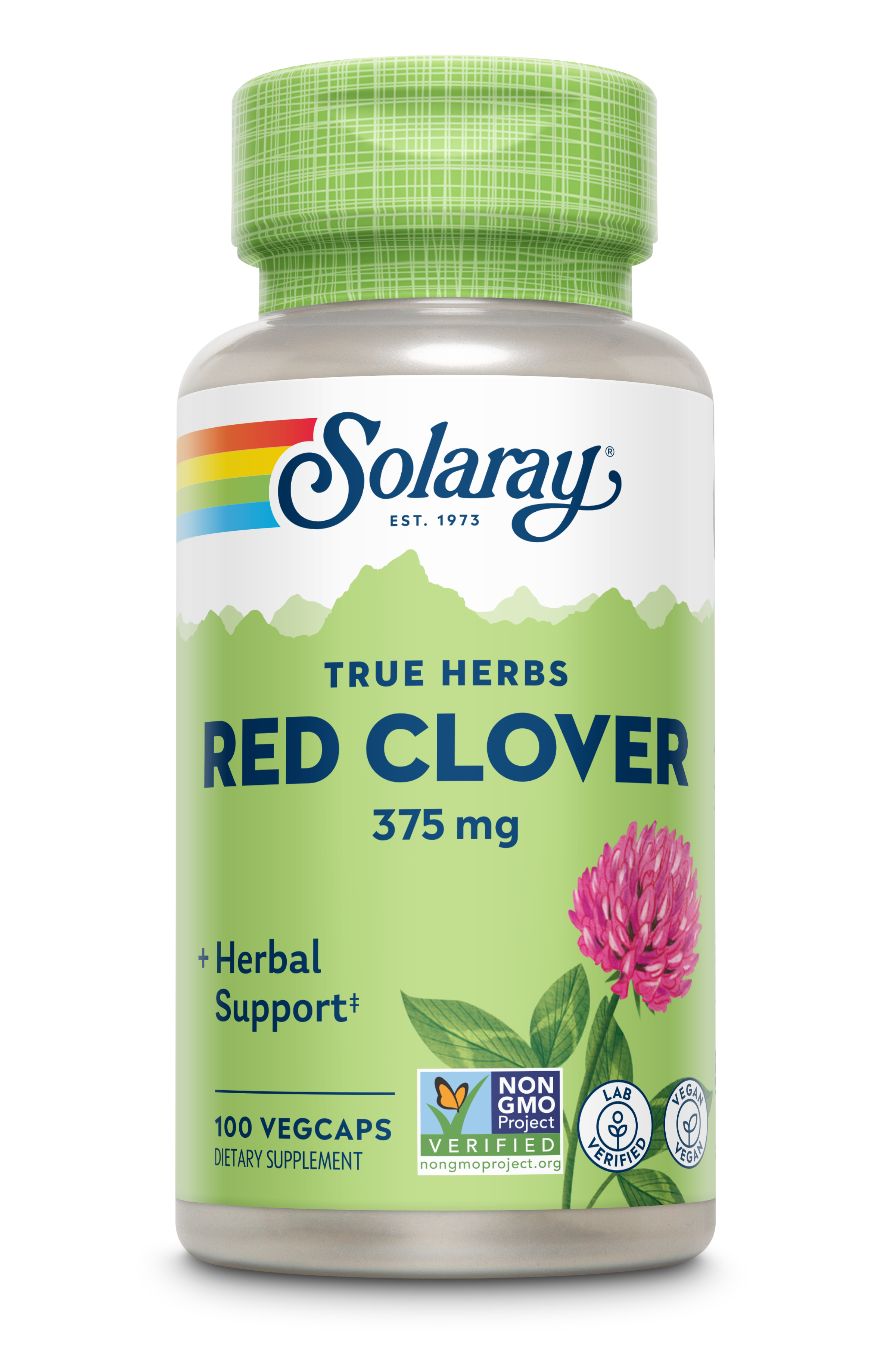 Квіти червоної конюшини, Solaray Red Clover Blossom, 375 мг, 100 вегетаріанських капсул