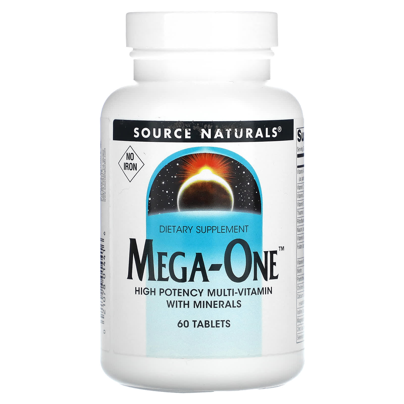 Мультивітаміни без заліза, Source Naturals Mega-One, 60 таблеток