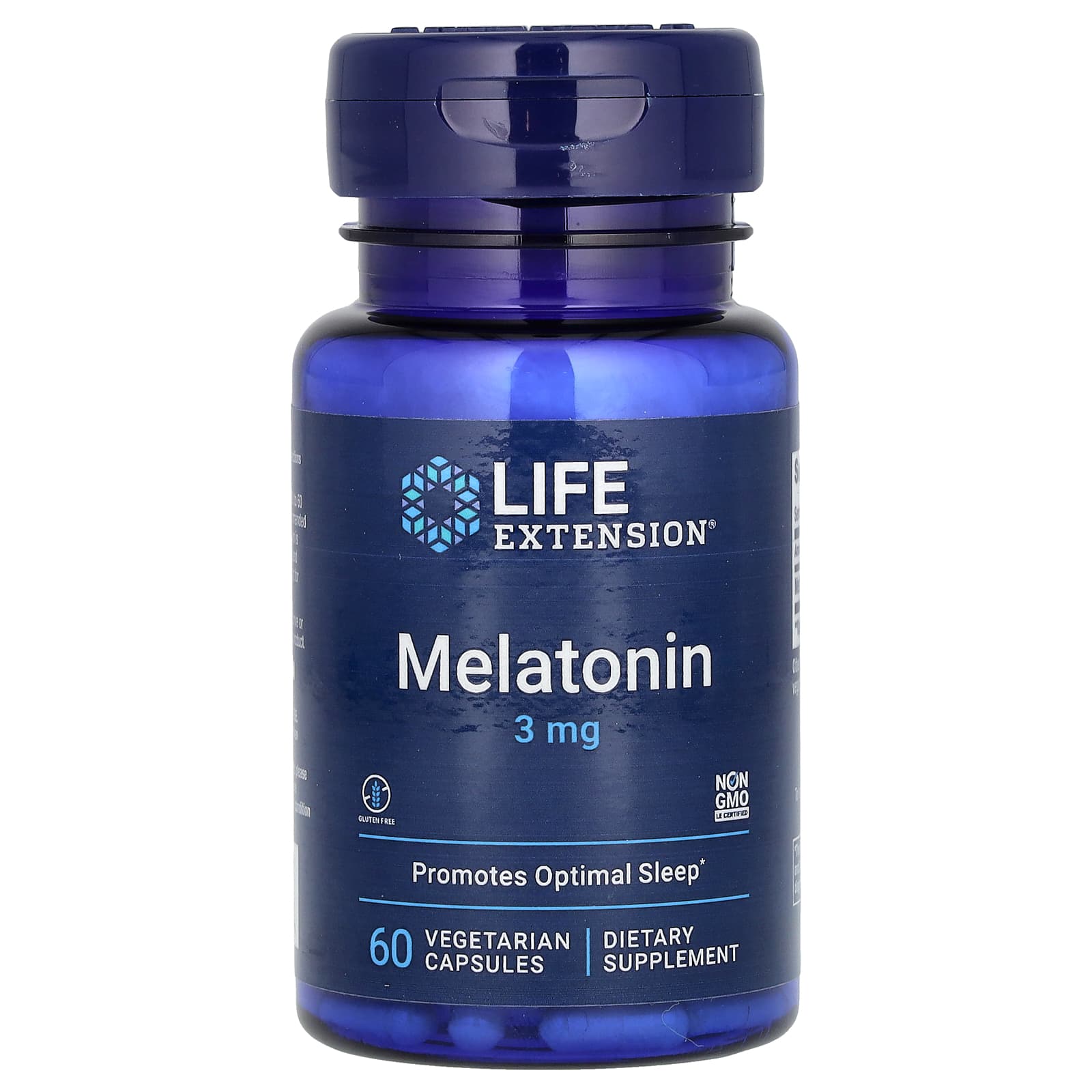 Мелатонін, Life Extension Melatonin, 3 мг, 60 вегетаріанських капсул