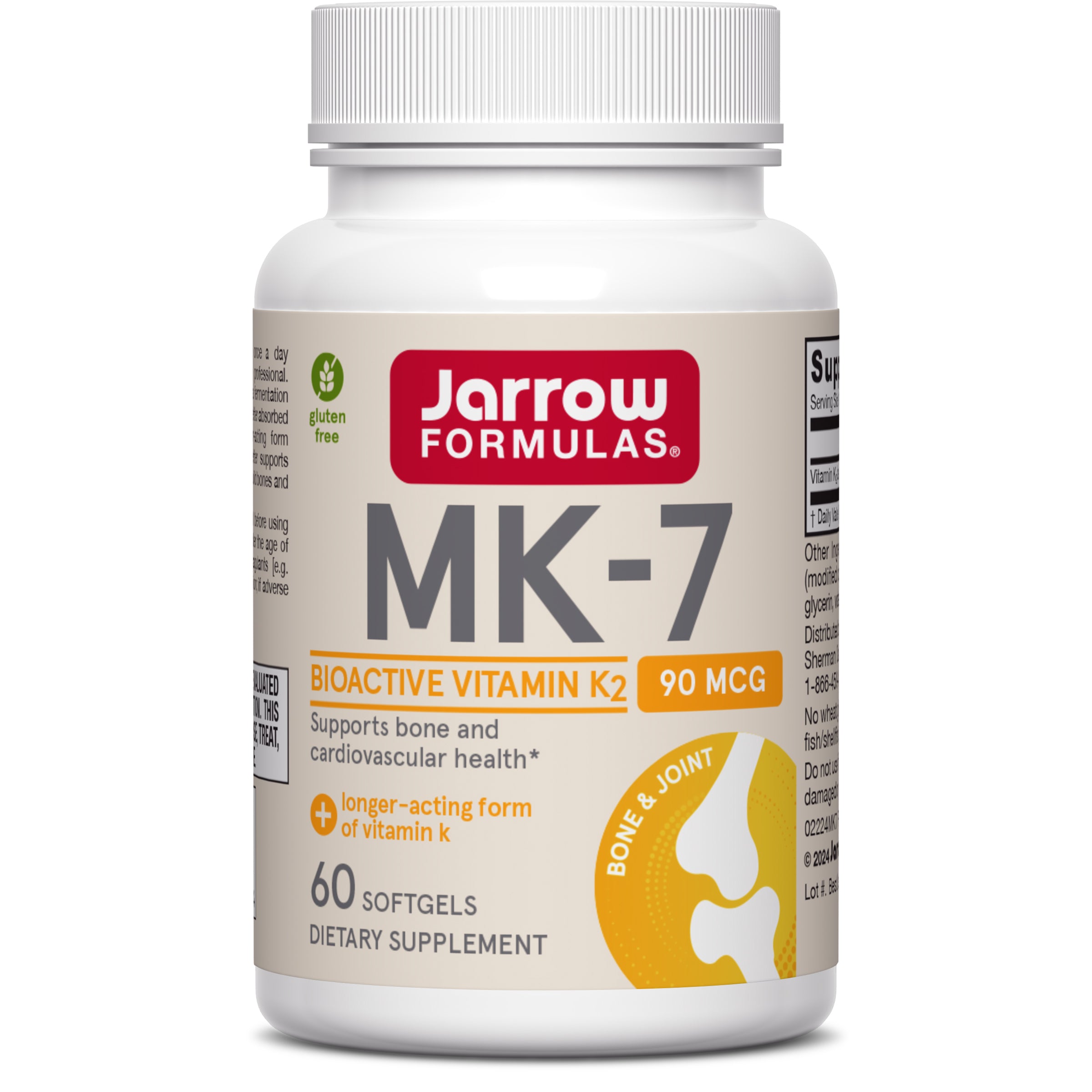 Вітамін К2, МК-7, Jarrow Formulas MK-7, 90 мкг, 60 м'яких капсул