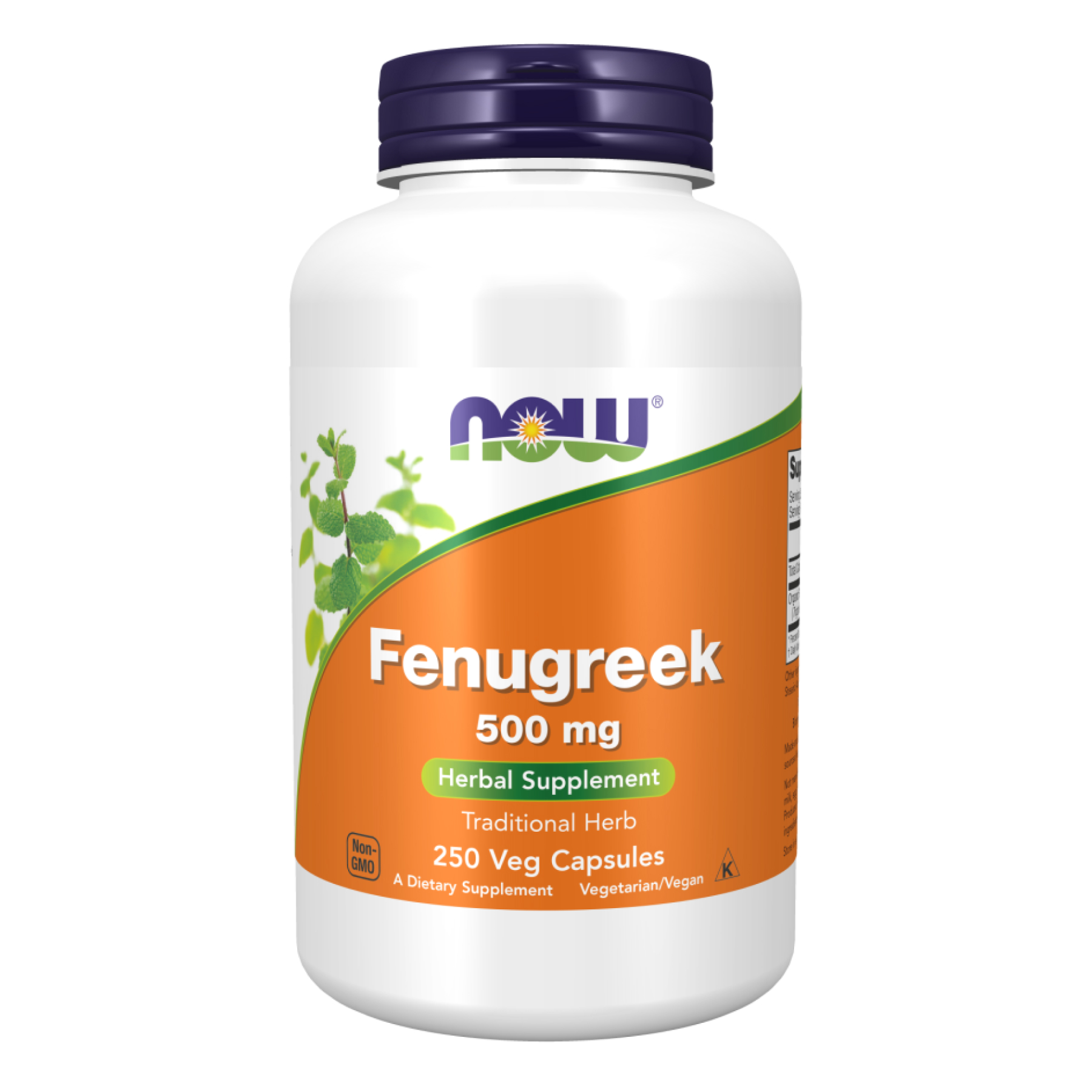 Пажитник, Now Foods Fenugreek, 500 мг, 250 вегетаріанських капсул