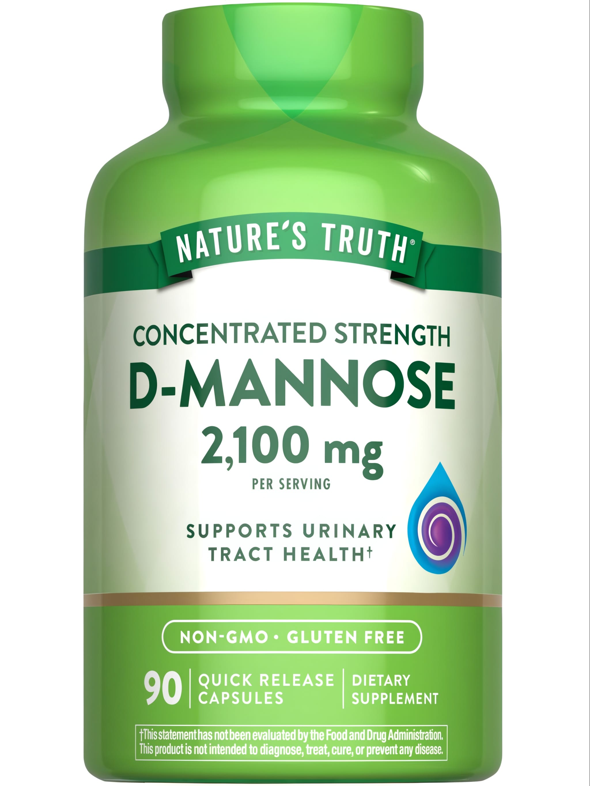D-манноза, D-Mannose, Nature's Truth, концентрована сила, 2100 мг, 90 капсул швидкого вивільнення (700 мг у капсулі)