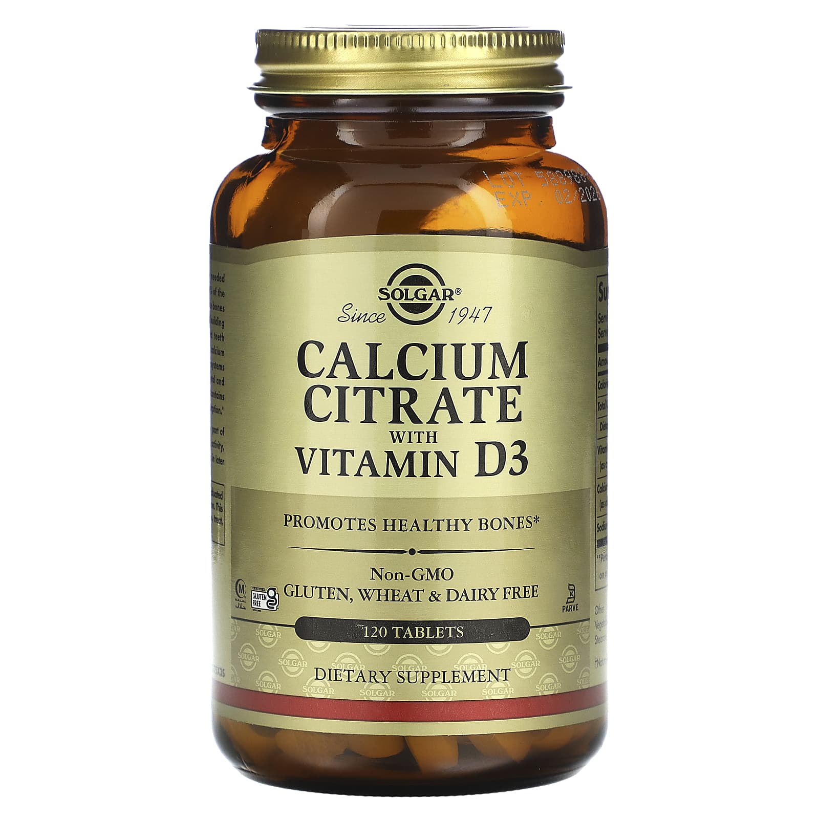 Цитрат кальцію з вітаміном D3, Calcium Citrate, Solgar, 120 таблеток