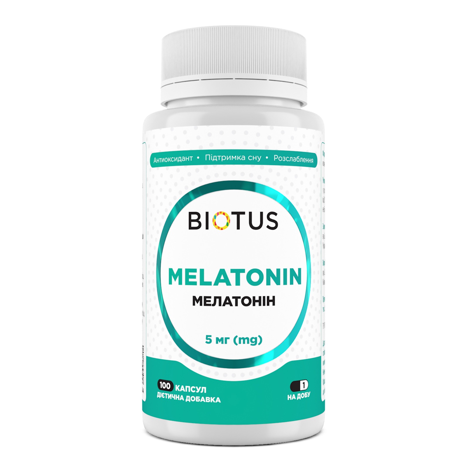 Мелатонін, Biotus Melatonin, 5 мг, 100 капсул