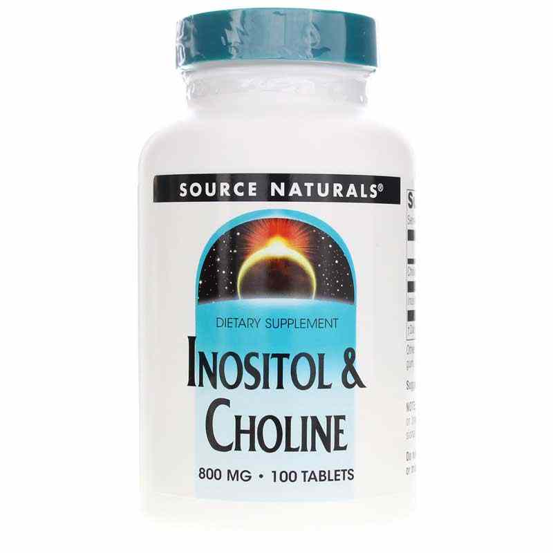 Холін і Інозитол, Inositol Choline, Source Naturals, 800 мг, 100 таб.