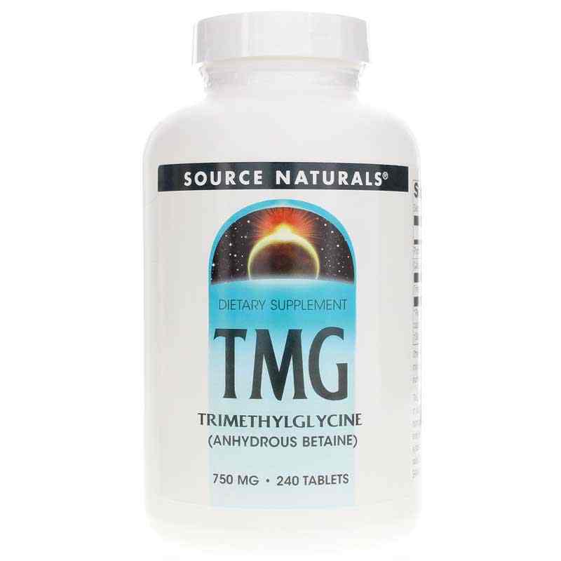 Триметилгліцин (ТМГ), Source Naturals TMG Trimethylglycine, 750 мг, 240 таблеток