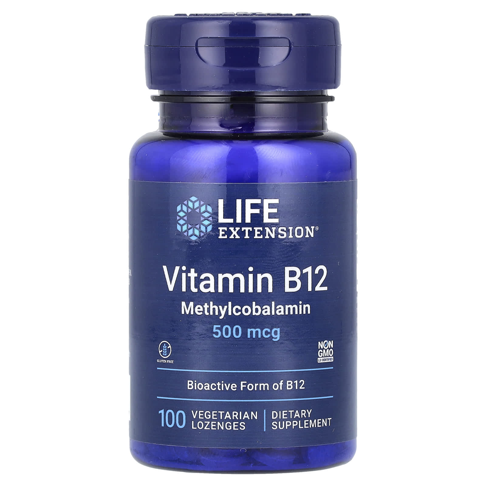 Вітамін B12 метилкобаламін, Life Extension Vitamin B12 Methylcobalamin, 500 мкг, 100 пастилок (полуниця)
