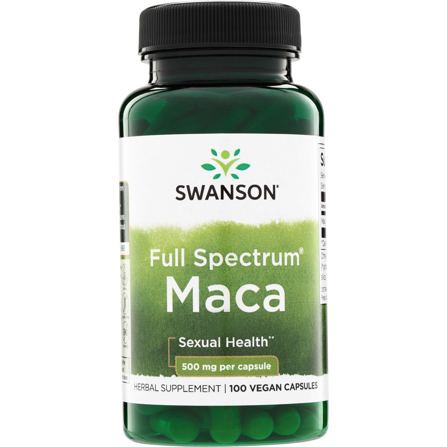 Мака, Swanson Full Spectrum Maca, 500 мг, 100 вегетаріанських капсул