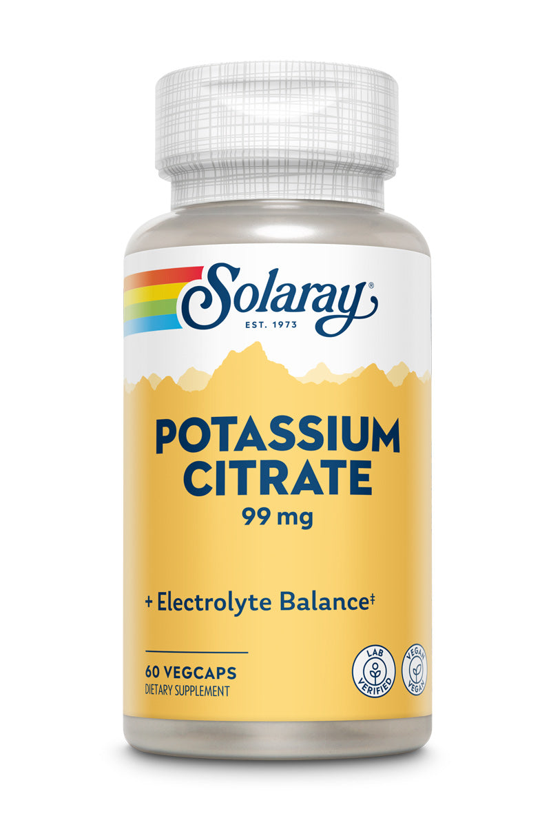 Калій цитрат, Solaray Potassium Citrate, 99 мг, 60 вегетаріанських капсул