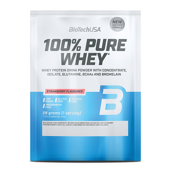 Протеїн сироватковий, BioTech 100% Pure Whey, 28 г (Полуниця)