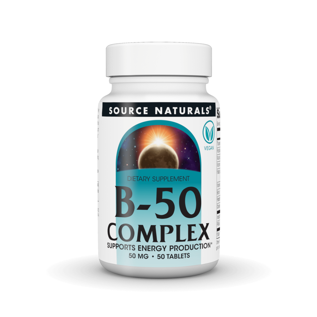 Вітамінний комплекс групи B, Source Naturals Vitamin B-50 Complex, 50 мг, 50 таблеток