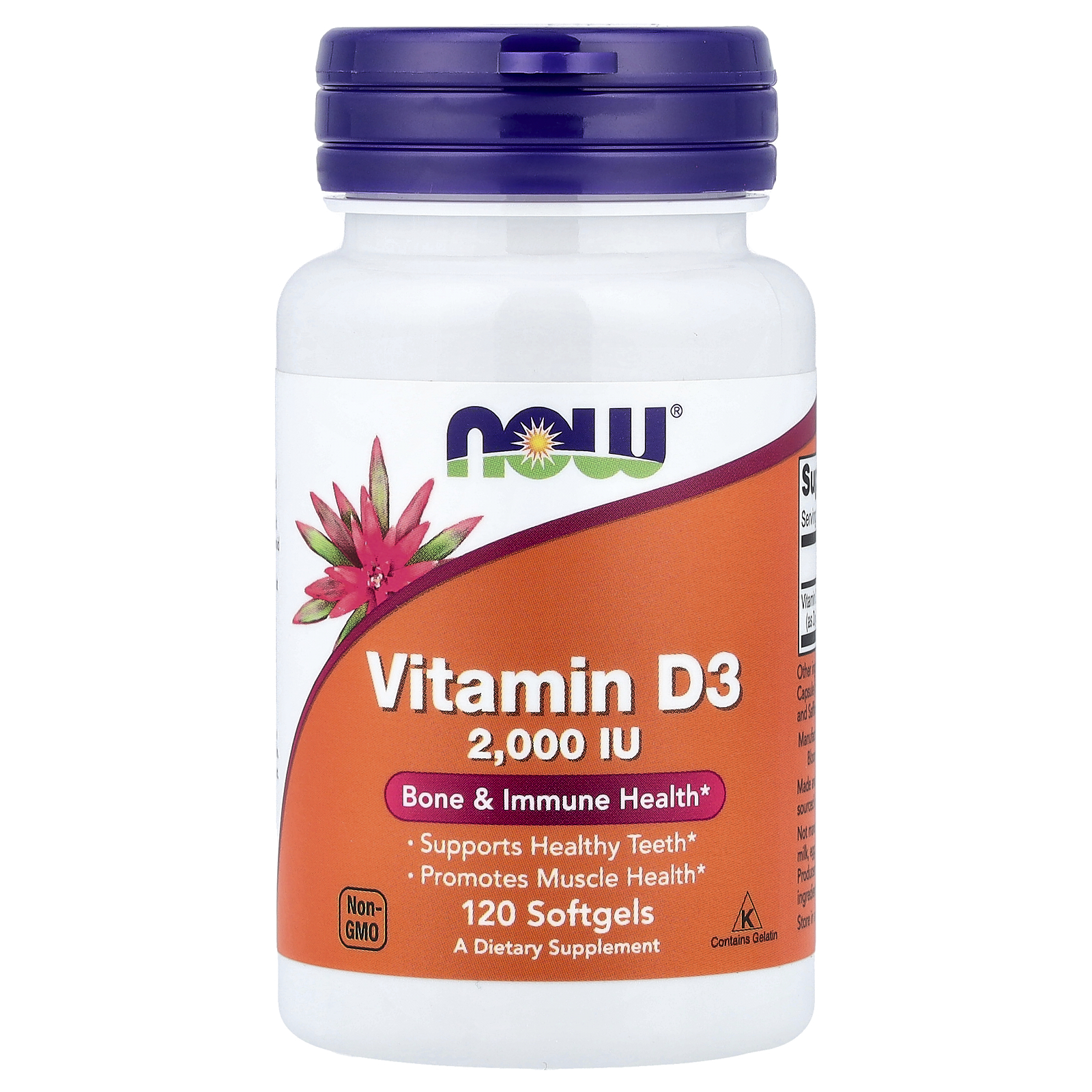 Вітамін D3, Now Foods Vitamin D-3, 2000 МО, 120 м'яких капсул