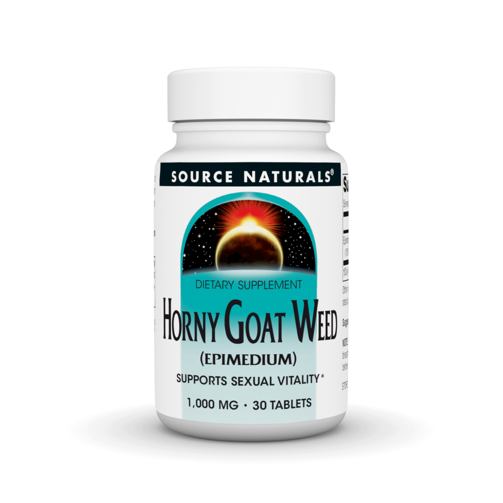 Екстракт горянки для сексуального здоров'я, Source Naturals Horny Goat Weed, 1000 мг, 30 таблеток