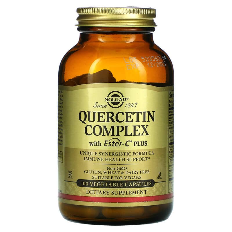 Кверцетин комплекс з вітаміном С, Solgar Quercetin Complex with Ester-C Plus, 100 вегетаріанських капсул