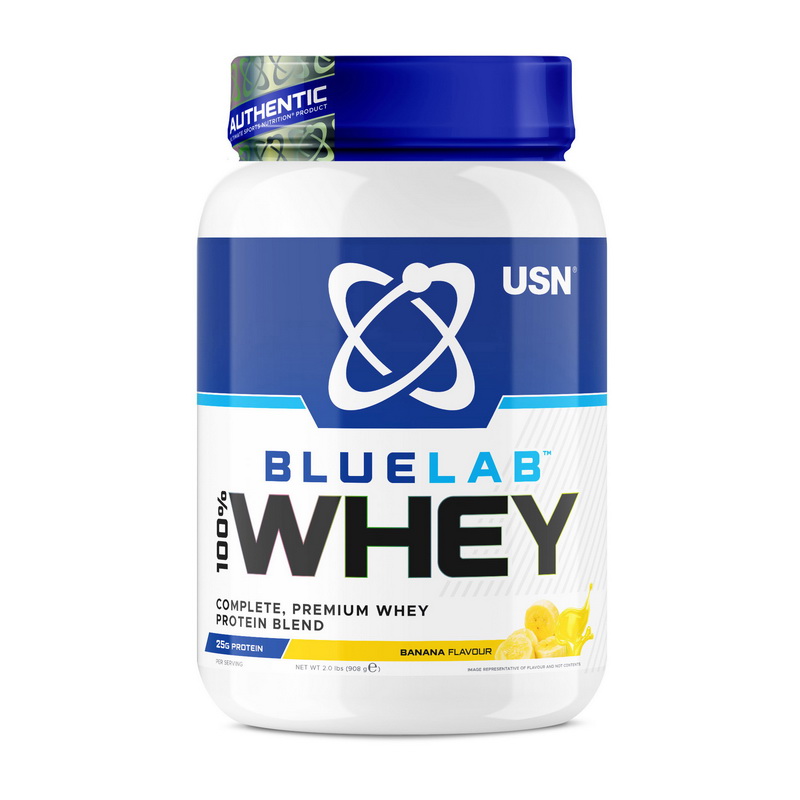 Протеїн сироватковий, USN Blue Lab 100% Whey, 908 г (Банан)