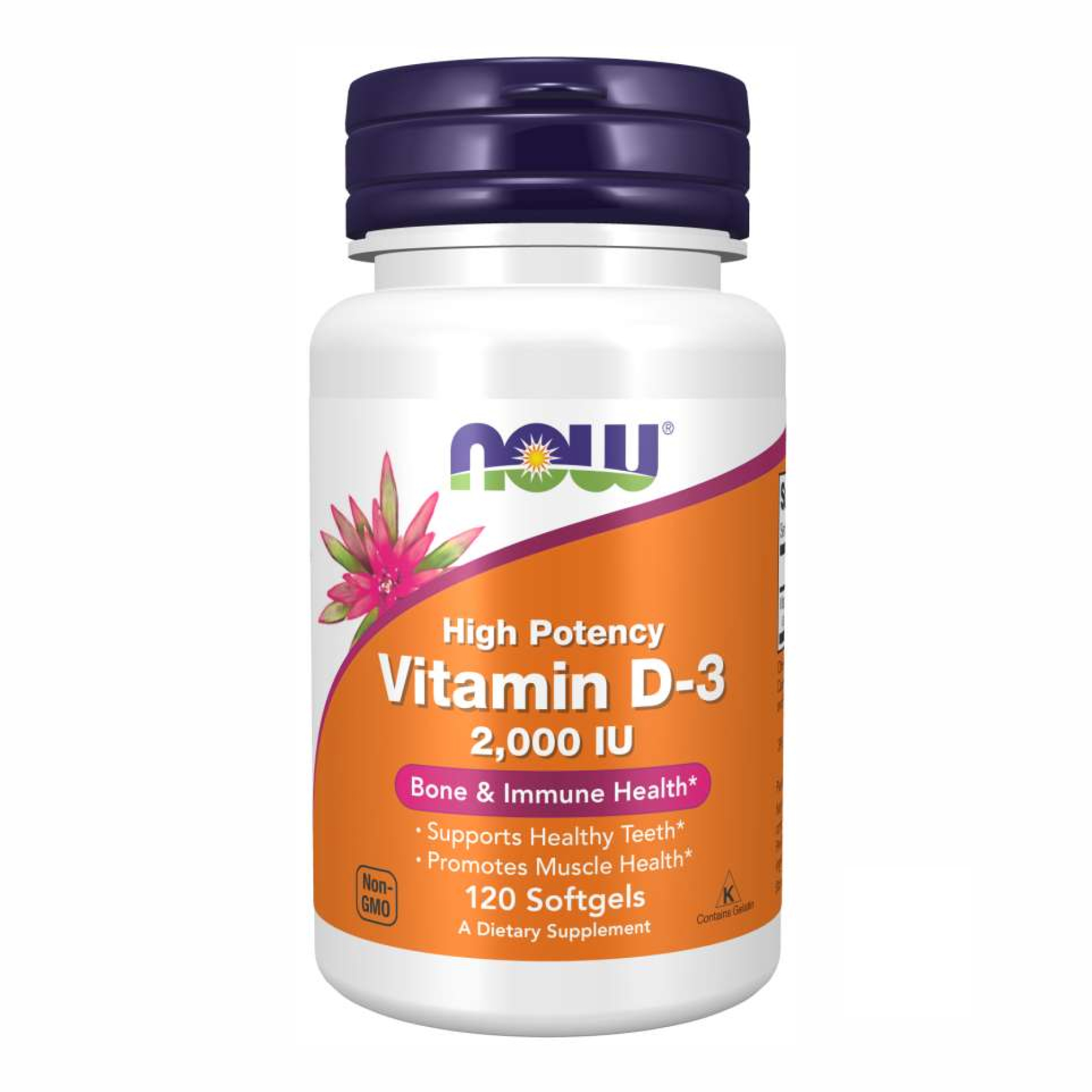 Вітамін D3, Now Foods Vitamin D-3 High Potency, 2000 МО, 120 м'яких капсул