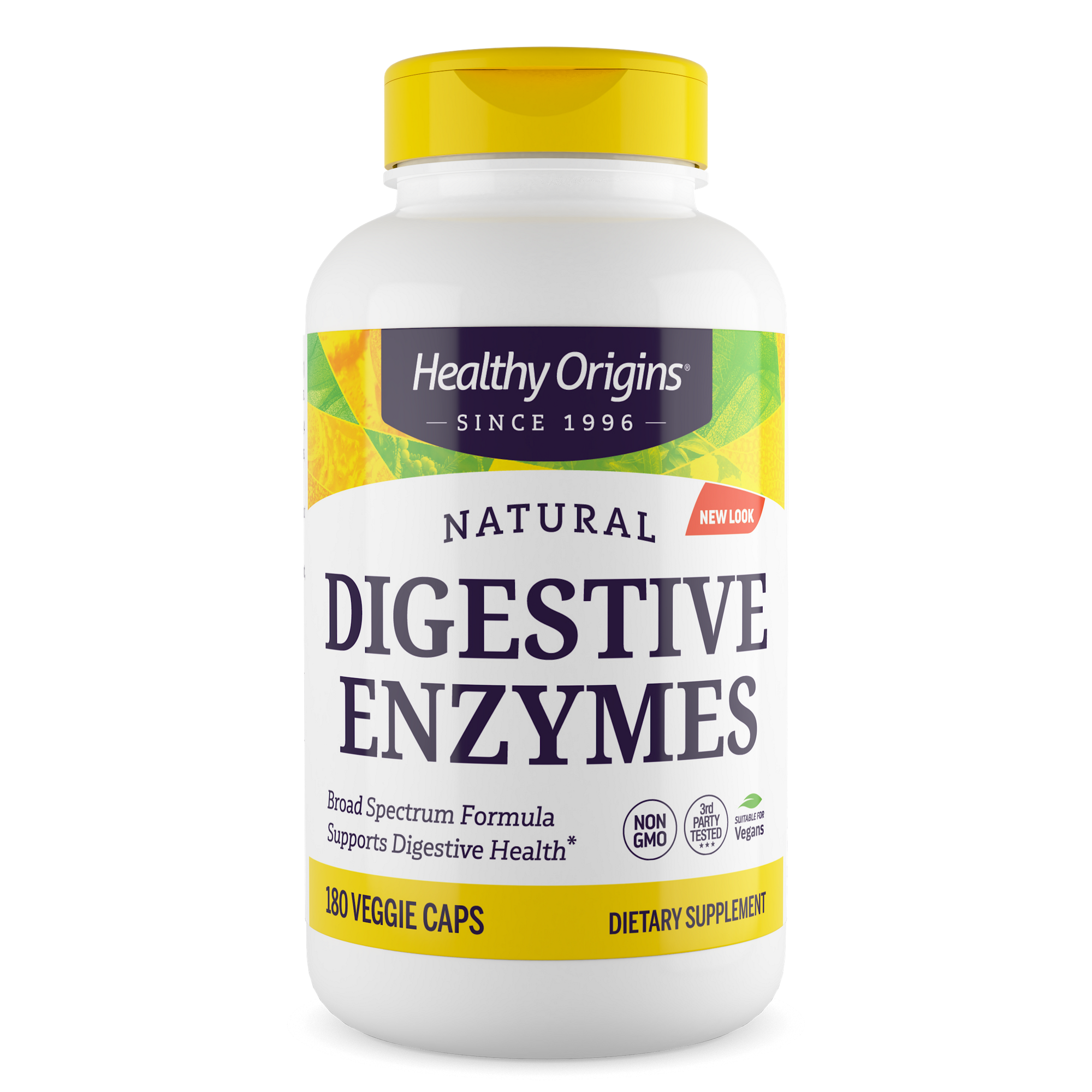 Ферменти для травлення, Healthy Origins Digestive Enzymes Broad Spectrum, 180 вегетаріанських капсул