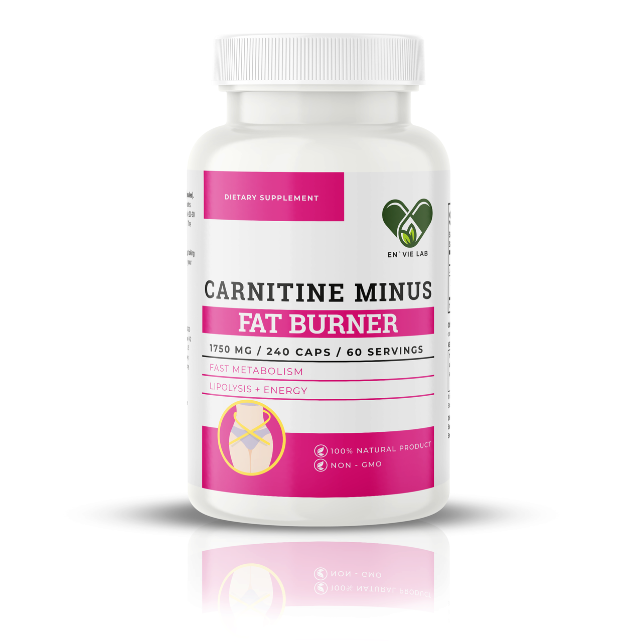 L-карнітин тартрат для схуднення, EN`VIE LAB L-Carnitine Tartrate, 1750 мг, 240 капсул