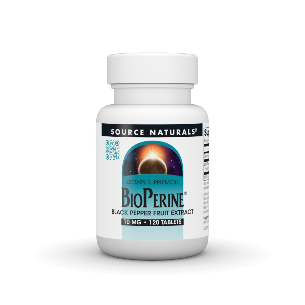 Біоперін екстракт чорного перцю, Source Naturals BioPerine, 10 мг, 120 таблеток
