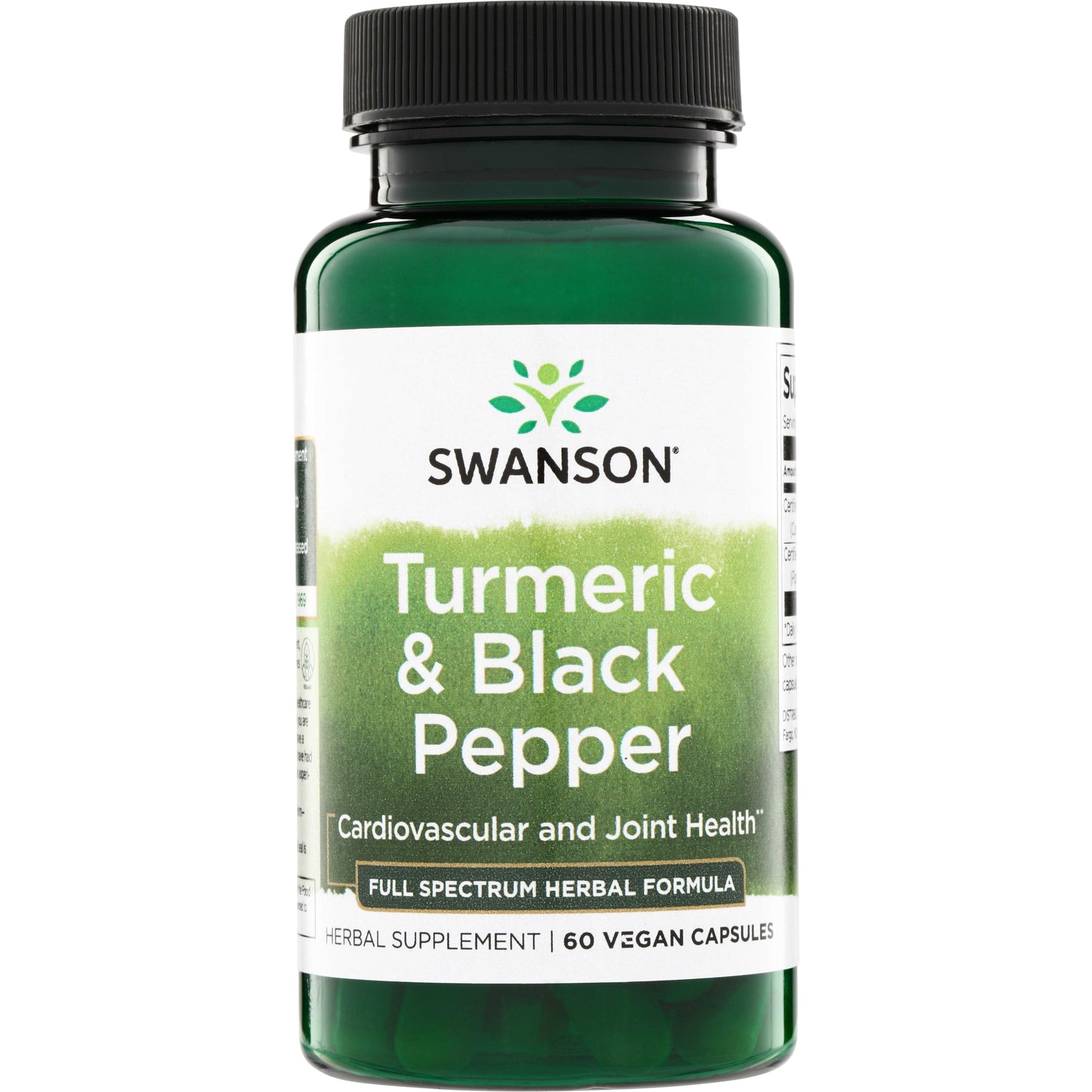 Куркума та чорний перець, Swanson Turmeric & Black Pepper, 60 вегетаріанських капсул