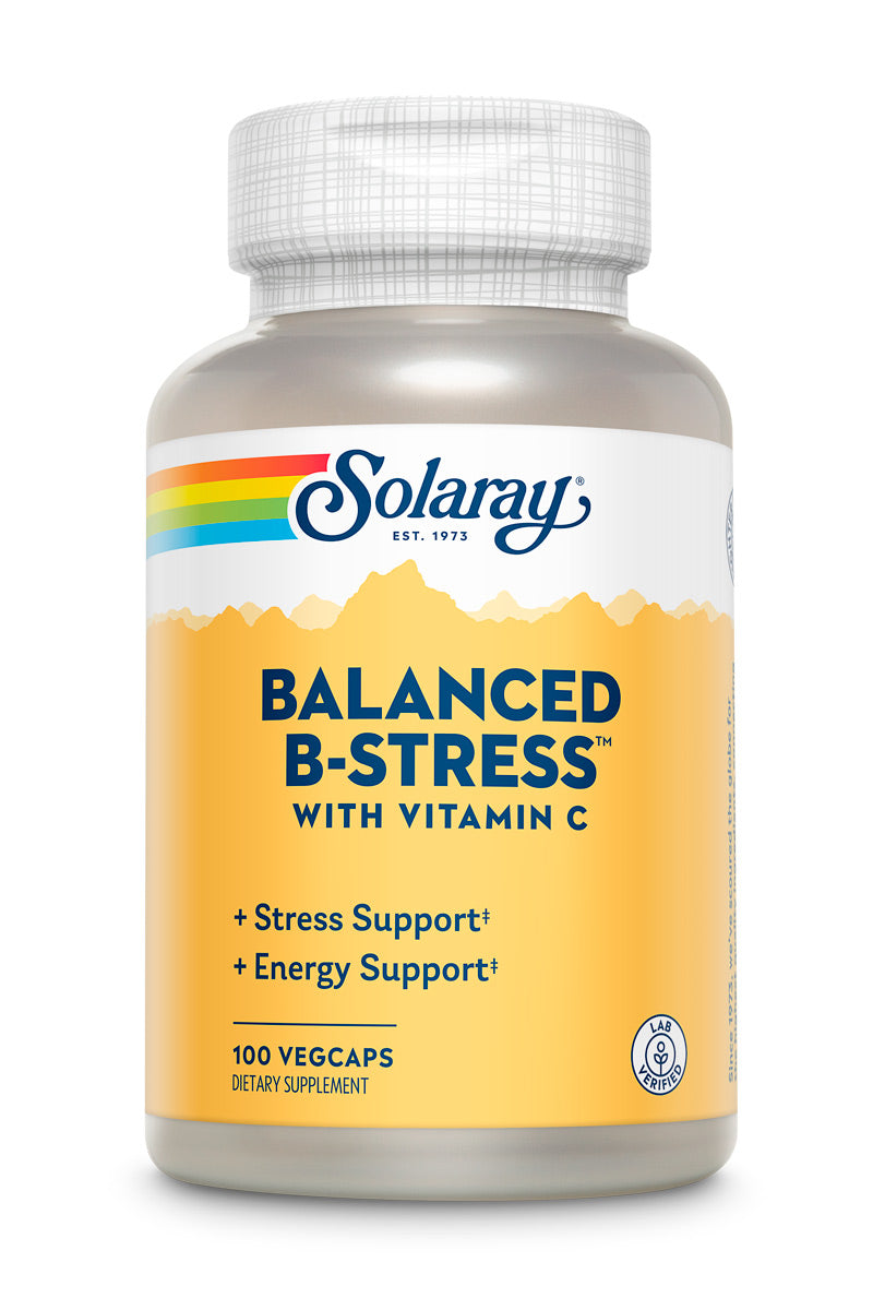 Комплекс вітамінів групи B, Solaray Balanced B Stress, 100 вегетаріанських капсул
