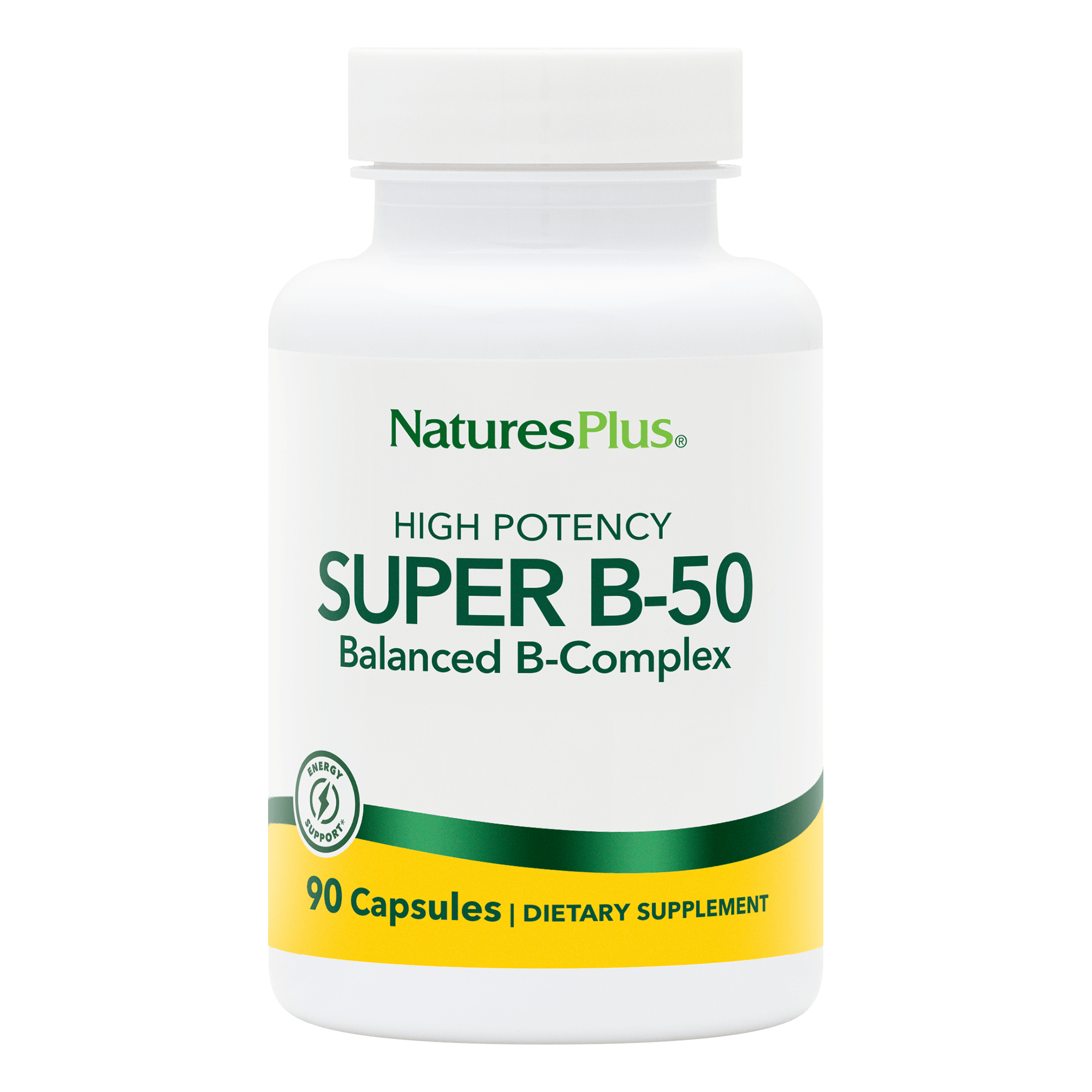 Вітаміни групи B, Natures Plus Super B-50, 90 вегетаріанських капсул