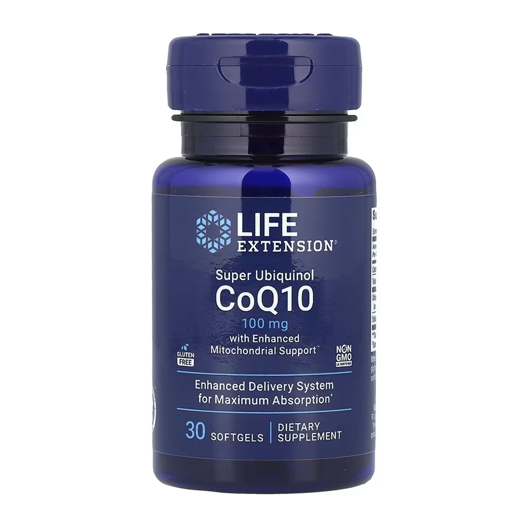 Убіхінол CoQ10 для підтримки мітохондрій, Life Extension Super Ubiquinol CoQ10 with Enhanced Mitochondrial Support, 100 мг, 30 м'яких капсул
