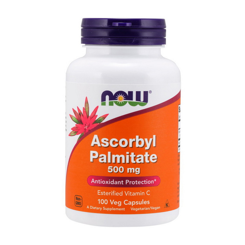 Вітамін C, Now Foods Ascorbyl Palmitate, 500 мг, 100 вегетаріанських капсул