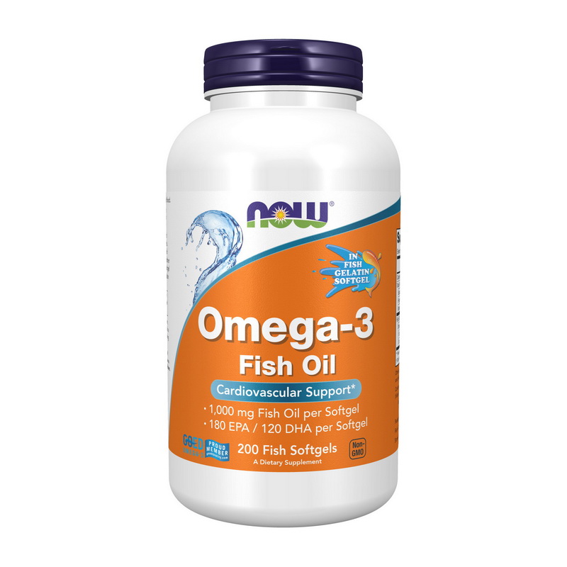 Омега-3, Now Foods Omega-3 Molecularly Distilled, 200 м'яких капсул