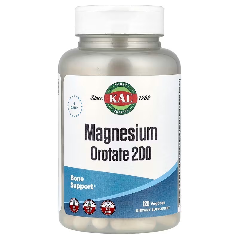 Оротат магнію, Kal Magnesium Orotate 200, 50 мг, 120 вегетаріанських капсул