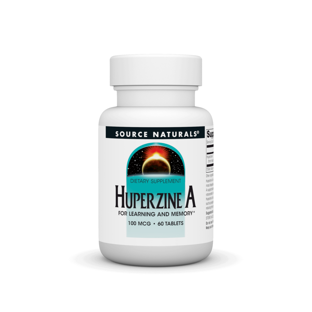 Гуперзин А для підтримки когнітивних функцій, Source Naturals Huperzine A, 100 мкг, 60 таблеток