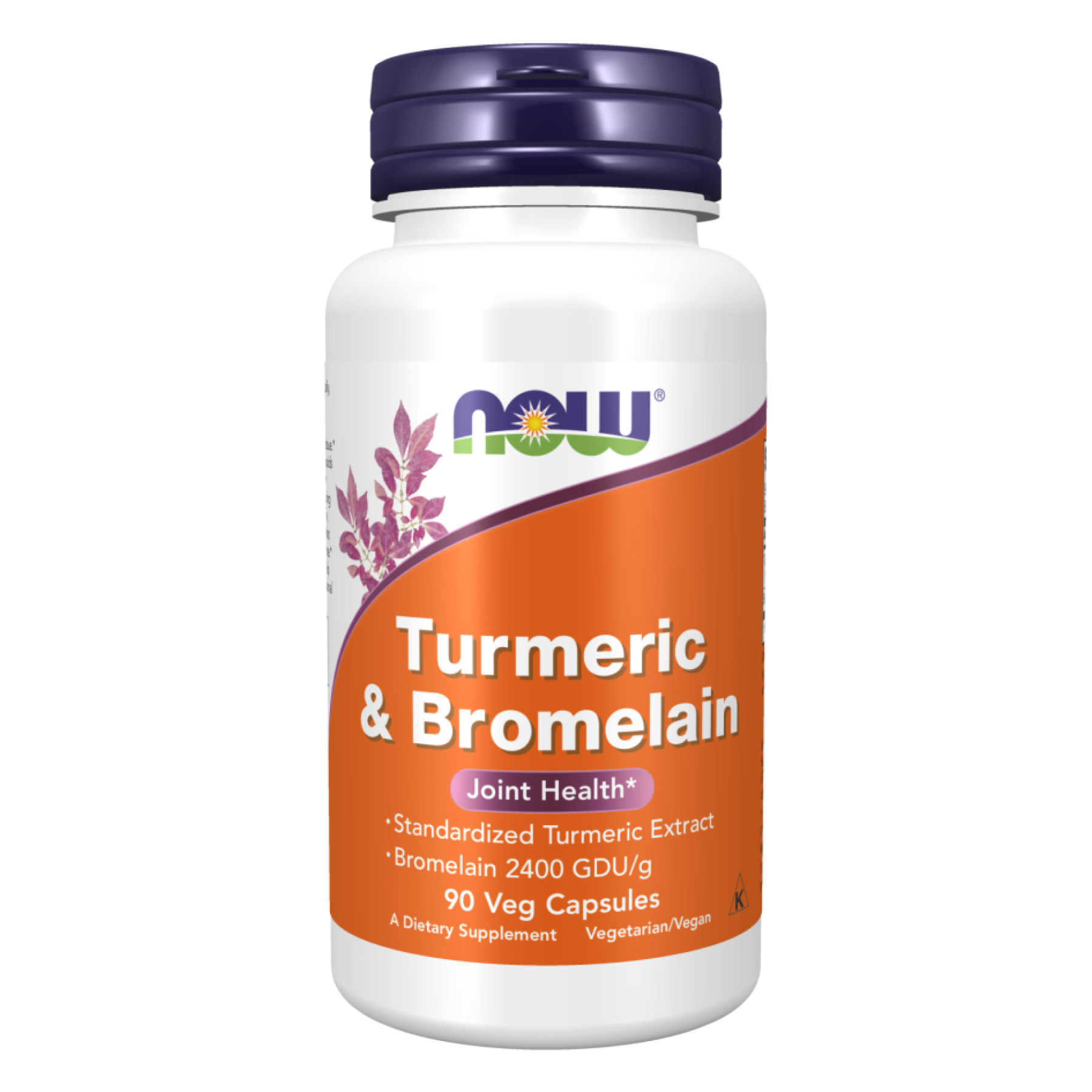 Куркумін і бромелайн, Now Foods Turmeric & Bromelain, 300/150 мг, 90 вегетаріанських капсул