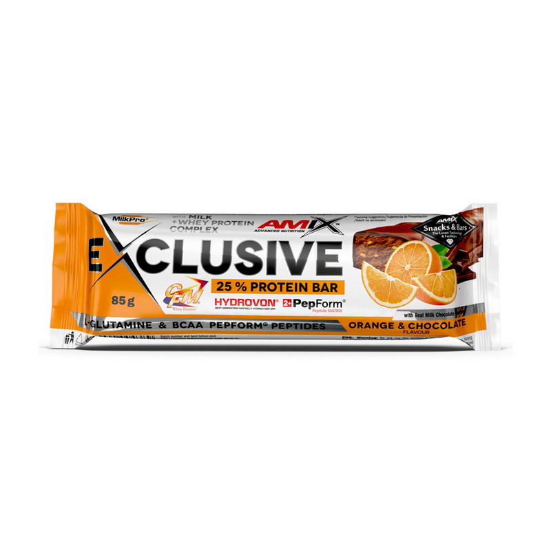 Протеїновий батончик, Amix Exclusive Protein Bar 25%, 85 г (Апельсин-шоколад)