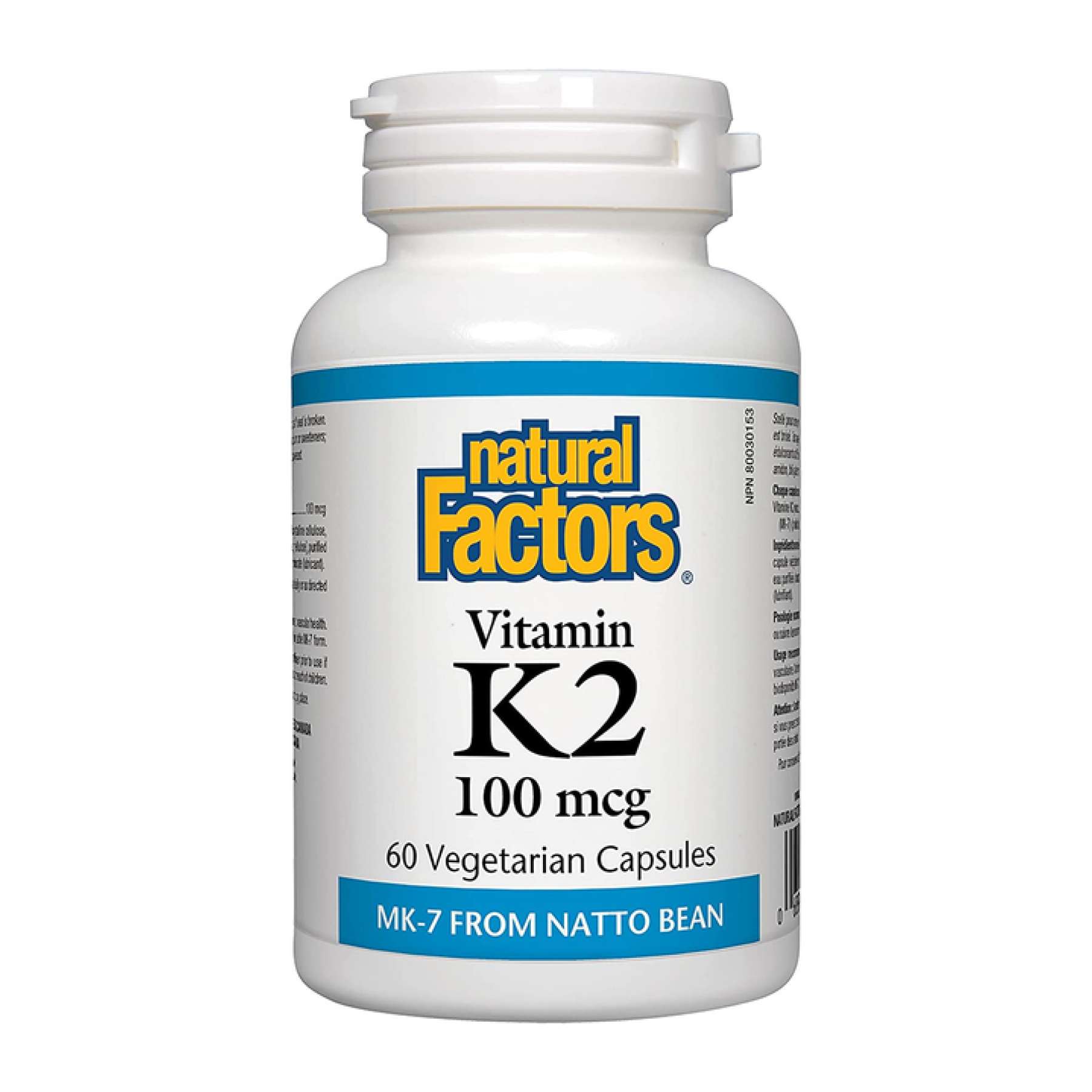 Вітамін К2, Natural Factors Vitamin K2, 100 мкг, 60 вегетаріанських капсул