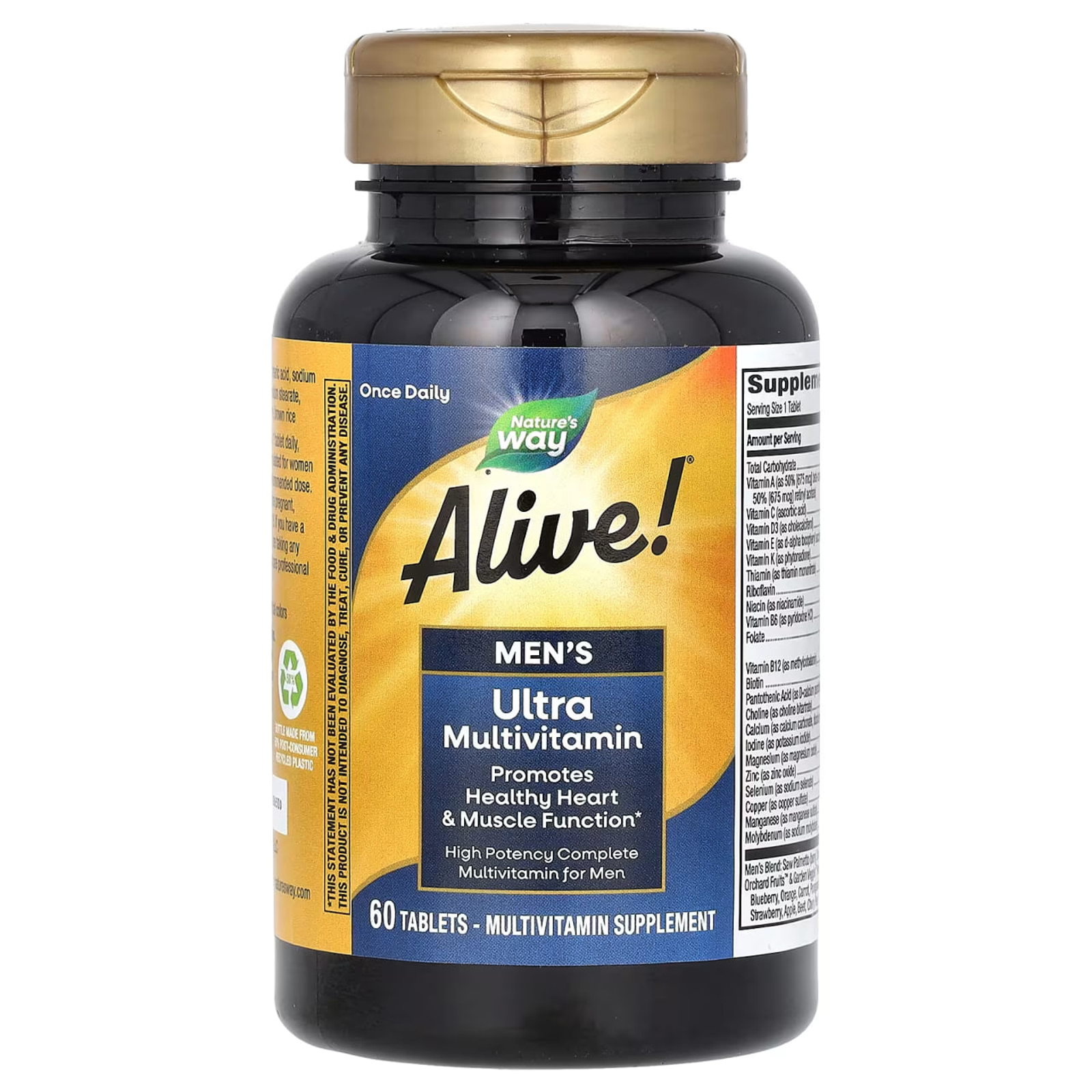 Мультивітаміни для чоловіків, Nature's Way Alive! Men's Ultra Potency Complete Multi-Vitamin, 60 таблеток