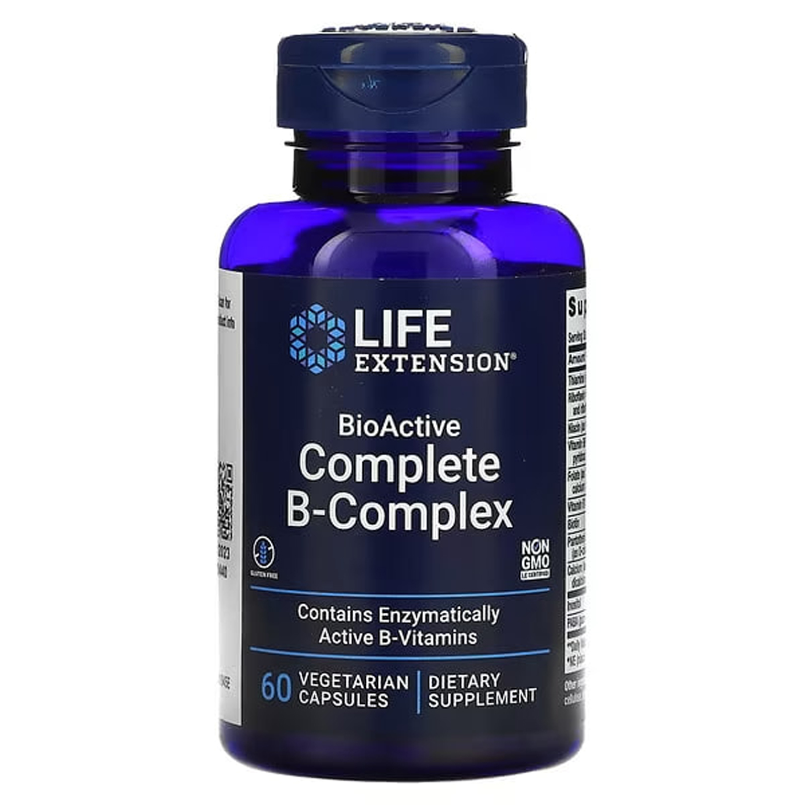 Вітаміни групи B, Life Extension BioActive Complete B-Complex, 60 вегетаріанських капсул
