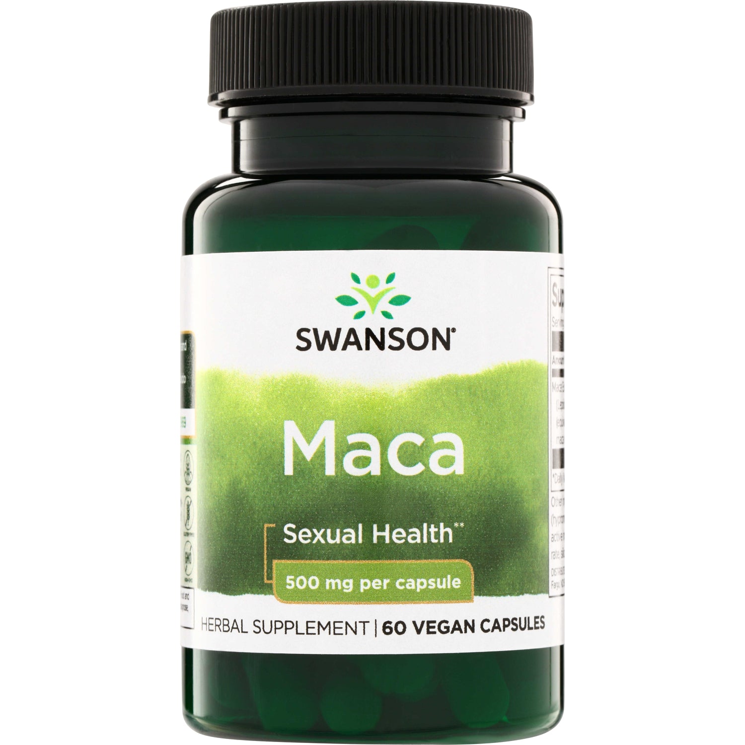 Мака, Swanson Maca, 500 мг, 60 веган капсул
