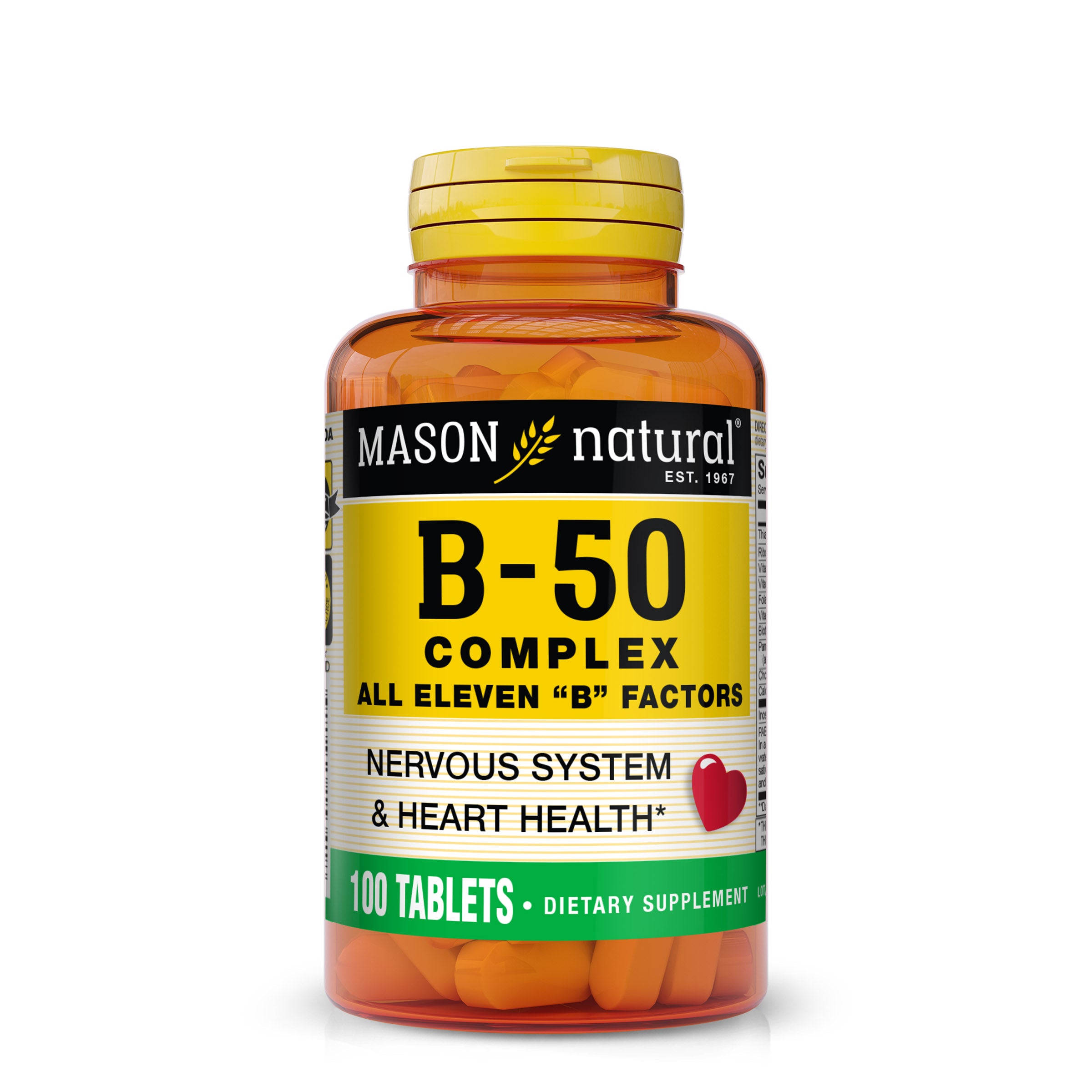 Комплекс вітамінів групи B, Mason Natural B-50 Complex, 100 таблеток