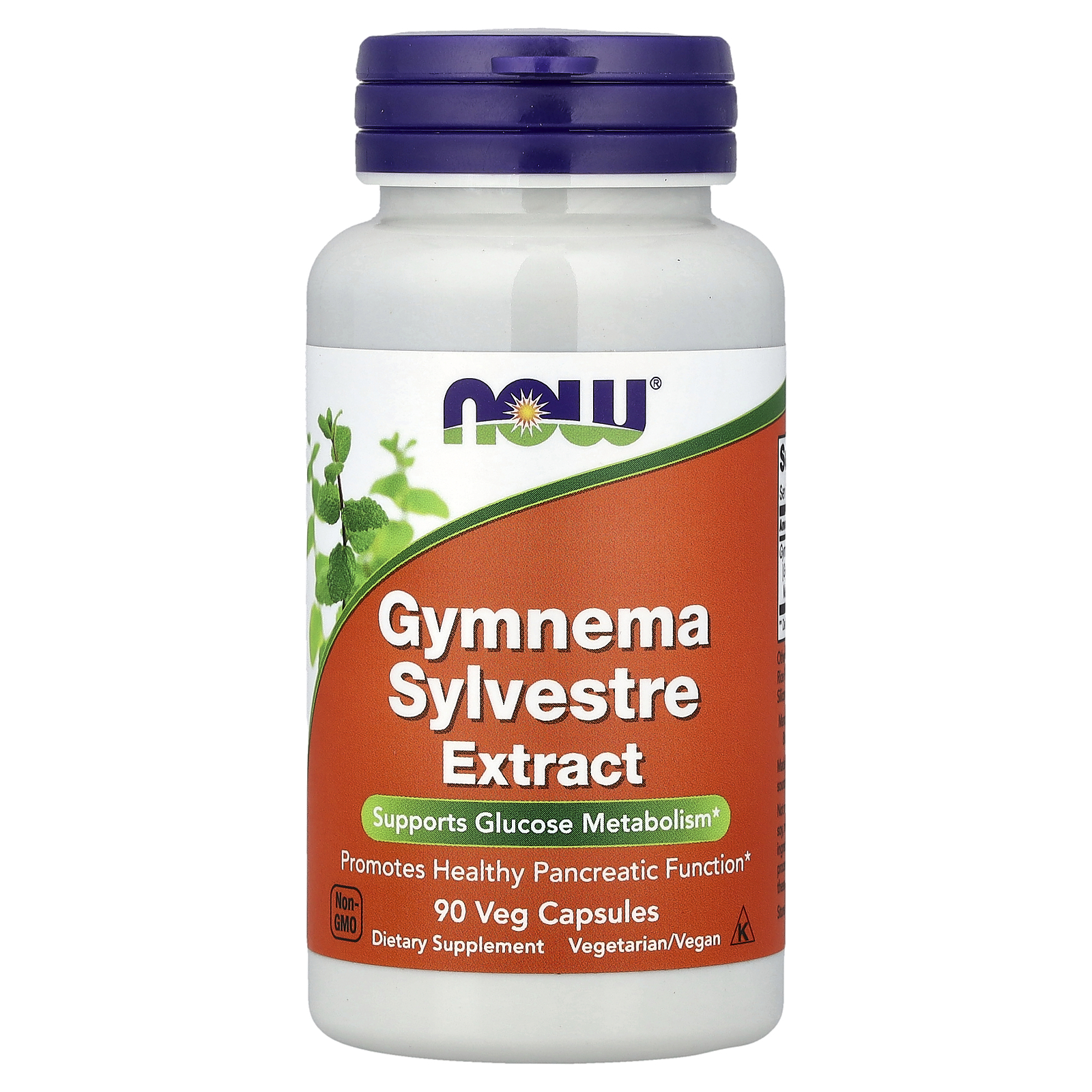 Джимнема Сільвестра, Now Foods Gymnema Sylvestre, 400 мг, 90 вегетаріанських капсул