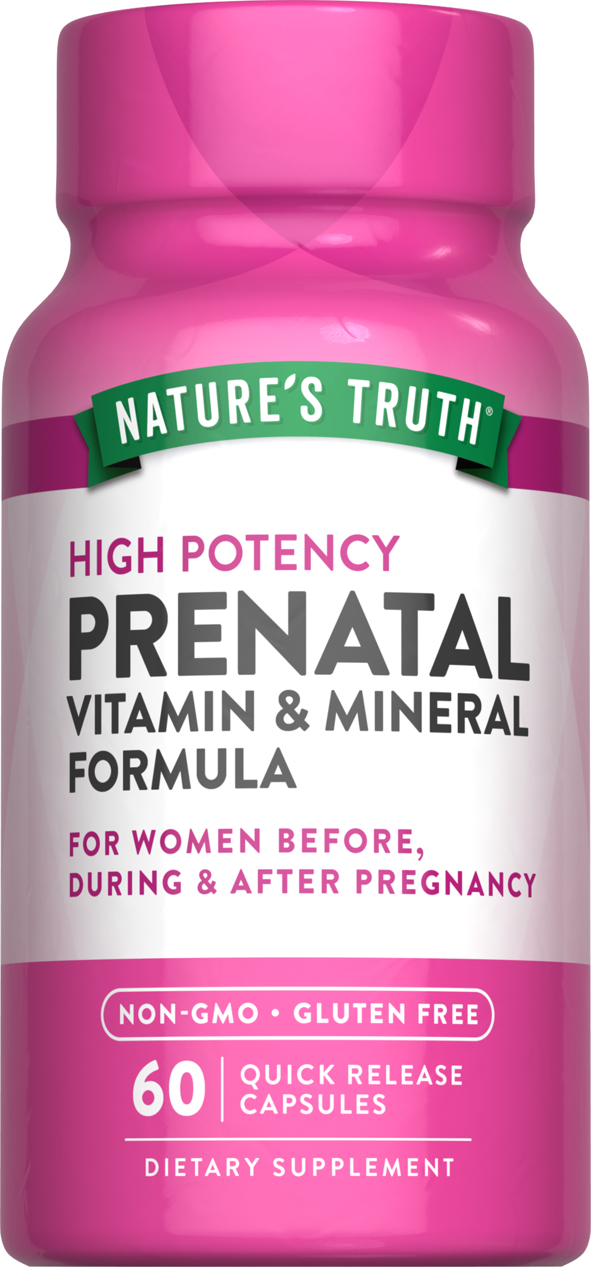 Вітаміни та мінералі пренатальні, Prenatal Vitamin & Mineral Formula, Nature's Truth, високоефективна формула, 60 капсул швидкого вивільнення