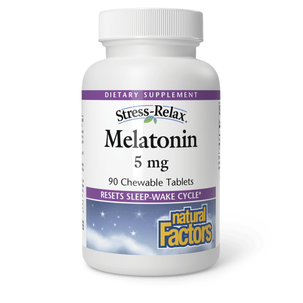Мелатонін, Natural Factors Melatonin, 5 мг, 90 жувальних таблеток