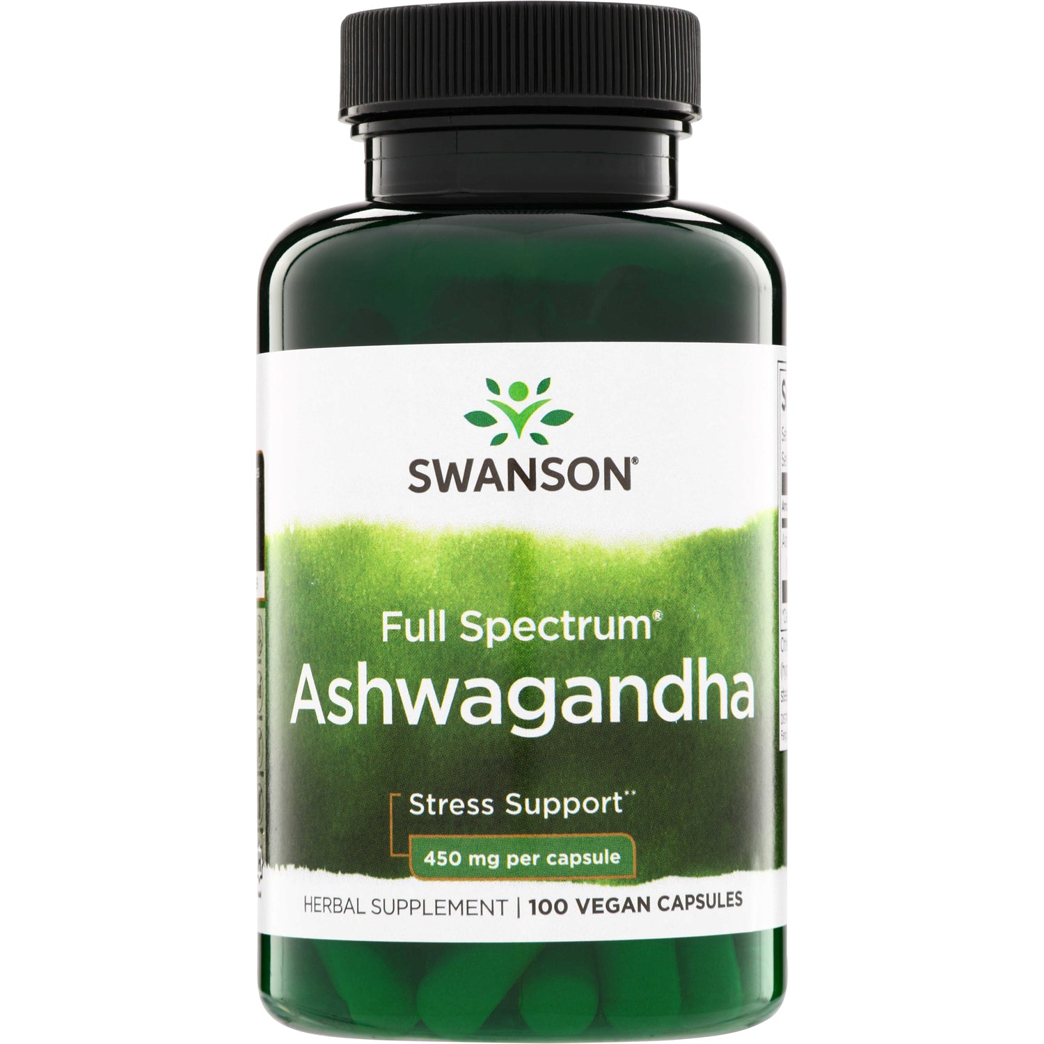 Ашваганда повного спектру, Swanson Full Spectrum Ashwagandha, 450 мг, 100 вегетаріанських капсул